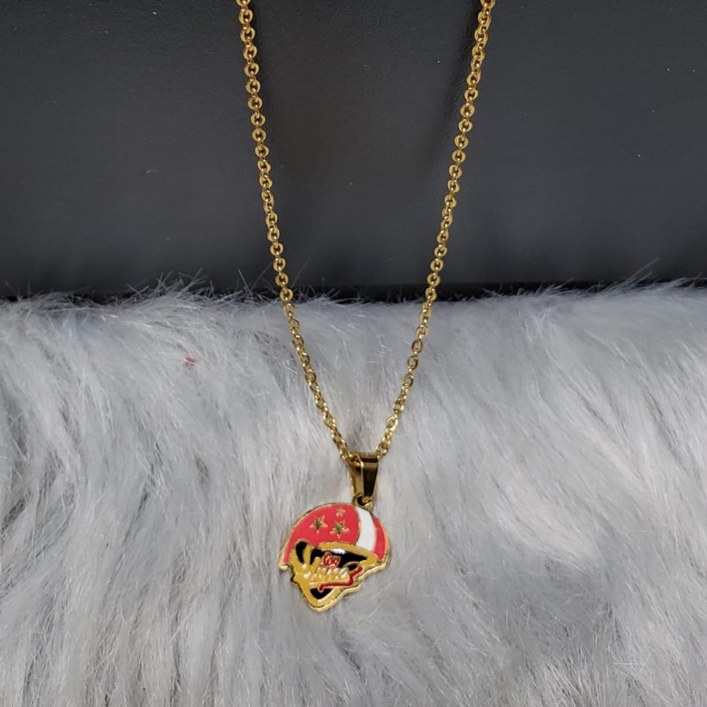Football hat Necklace stainless steel